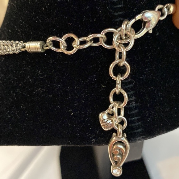 BRIGHTON BLOSSOM mother of Pearl Flower and Crystal Multi Chain Pendant NECKLACE - Picture 5 of 6